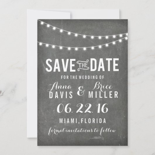 黒板の夏の文字列ライト日付を保存 セーブザデート (正面)