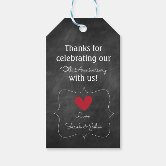 黒板の好意またはギフトラベル |記念日パーティー ギフトタグ (正面)