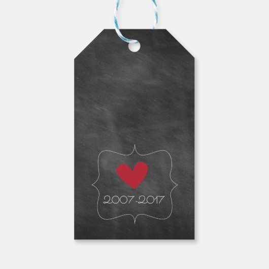 黒板の好意またはギフトラベル |記念日パーティー ギフトタグ (裏面)