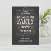 黒板の婚約パーティの招待状 招待状 (スタンド正面)