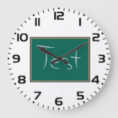 黒板の学校の教室をテスト ラージ壁時計 (正面)