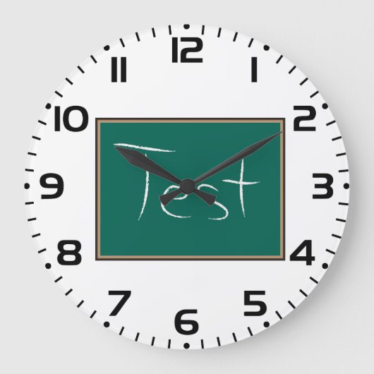 黒板の学校の教室をテスト ラージ壁時計 (正面)