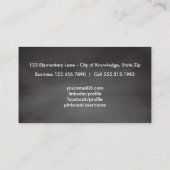 黒板の学校教師|の個人教師の教育の花柄 名刺 (裏面)