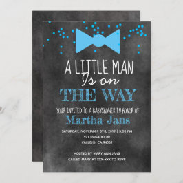 黒板の小さな男の子のベビーシャワー招待状 招待状