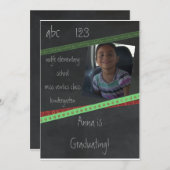 黒板の幼稚園か幼稚園の招待状 招待状 (正面/裏面)