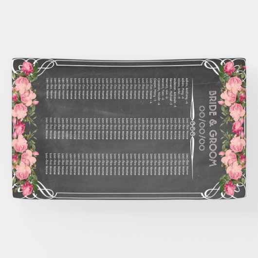 黒板の座席の図表の旗 横断幕 (横)