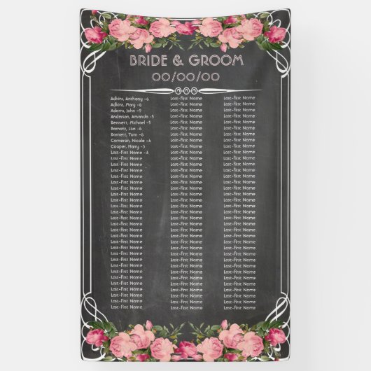 黒板の座席の図表の旗 横断幕 (縦)