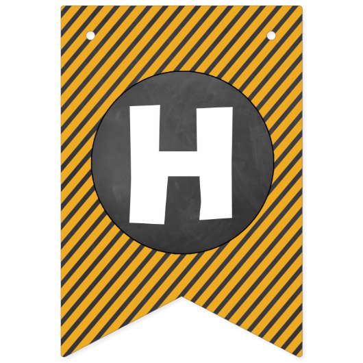 黒板の建築のハッピーバースデーの旗 バンティングフラッグ (第2の旗)