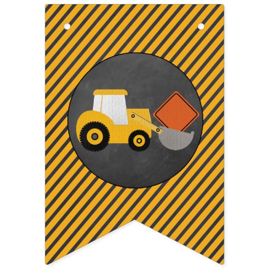 黒板の建築のハッピーバースデーの旗 バンティングフラッグ (第1の旗)