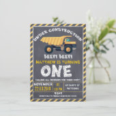 黒板の建築の第1誕生日の招待状 招待状 (スタンド正面)