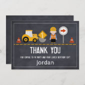 黒板の建設中のサンキューカード サンキューカード (正面/裏面)