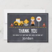 黒板の建設中のサンキューカード サンキューカード (正面)