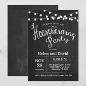 黒板の引っ越し祝いパーティーのパーティーの家の菓子の家 招待状 (正面/裏面)