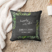 黒板の後ずっと幸せに緑の花束 クッション (ブランケット)