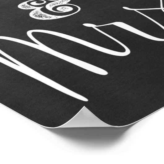 黒板の御夫妻結婚の署名 ポスター (角)