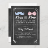 黒板の性はベビーシャワーの招待状を明らかにします 招待状 (正面/裏面)