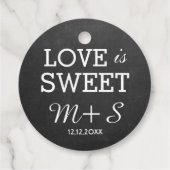 黒板の愛は甘い結婚モノグラム フェイバータグ (裏面)