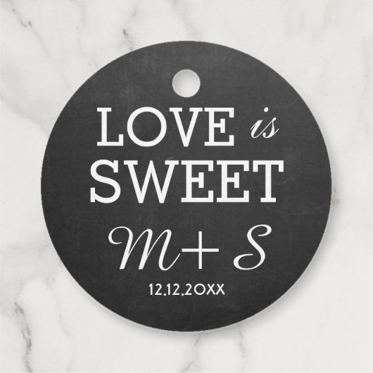 黒板の愛は甘い結婚モノグラム フェイバータグ (裏面)
