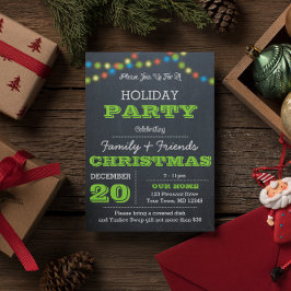 黒板の数々のなライト緑の休日の招待状 招待状