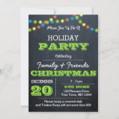 黒板の数々のなライト緑の休日の招待状 招待状 (正面)