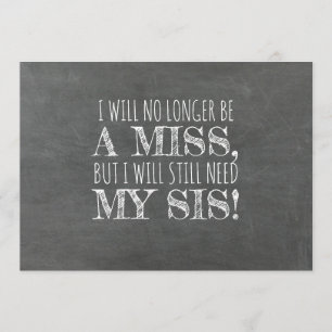 黒板の新婦付添人/メイド・オブ・オーナー（花嫁付き添い人）の提案 招待状