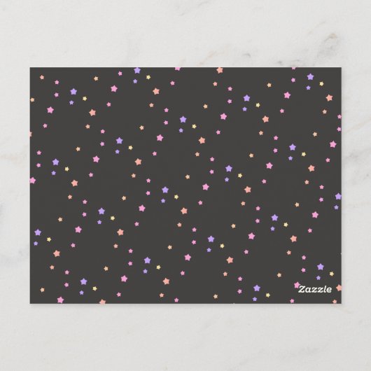 黒板の星の少女の誕生日写真ありがとう ポストカード (裏面)