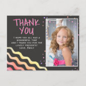 黒板の星の少女の誕生日写真ありがとう ポストカード (正面)