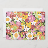 黒板の春の花のブライダルシャワーの招待 招待状 (裏面)