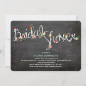 黒板の春の花のブライダルシャワーの招待 招待状 (正面)