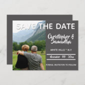 黒板の最小限の誓い結婚の更新 案内ポストカード (正面/裏面)