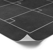 黒板の月ごとの家族モノグラムカレンダー ポスター (角)