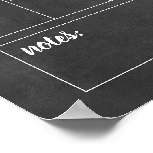 黒板の月ごとの家族モノグラムカレンダー ポスター (角)