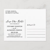 黒板の水の色アネモネ日付を保存 案内ポストカード (裏面)