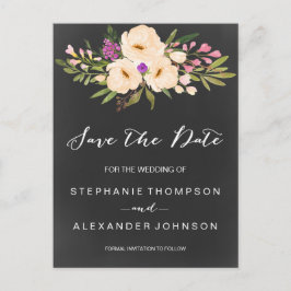 黒板の水の色アネモネ日付を保存 案内ポストカード