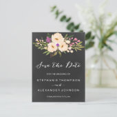 黒板の水の色アネモネ日付を保存 案内ポストカード (スタンド正面)