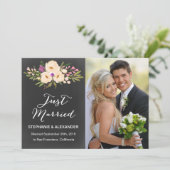 黒板の水の色アネモン結婚の発表 招待状 (スタンド正面)