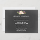 黒板の水の色アネモン結婚の発表 招待状 (裏面)