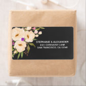 黒板の水彩画のアネモネの出荷ラベル ラベル (インサイチュ)