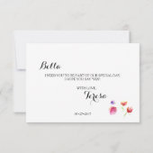 黒板の水彩花のウェディングパーティーへのお願い 招待状