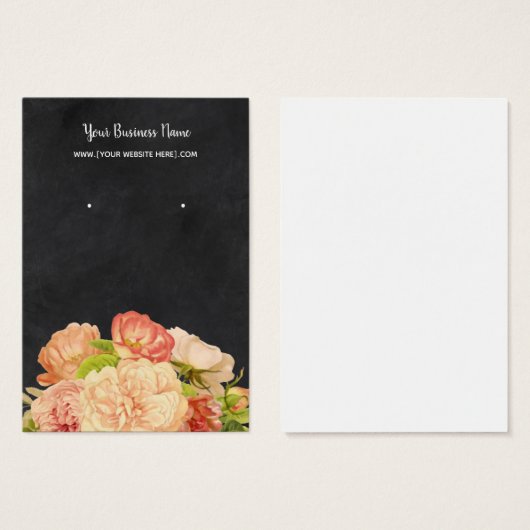 黒板の水彩花イヤリングディスプレイ (正面&裏面)