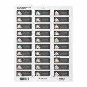 黒板の水彩花イラストを使ったお茶のブライダルシャワー ラベル (フルシート)