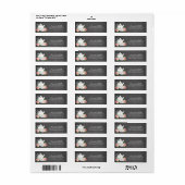 黒板の水彩花模様のティー ブライダル シャワー ラベル (フルシート)