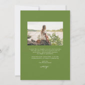 黒板の水彩葉写真卒業 案内状 (裏面)