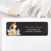 黒板の水柱かわいいジャングルの動物 ラベル (インサイチュ)