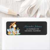 黒板の水柱かわいいジャングルの動物 ラベル (インサイチュ)