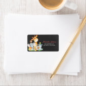 黒板の水柱かわいいジャングルの動物 ラベル (インサイチュ)