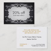 黒板の渦巻のクーポンカードバウチァの割引 割引カード (正面/裏面)