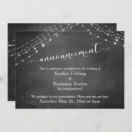 黒板の照明が遅れた結婚発表 招待状