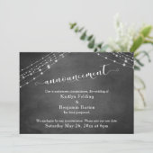 黒板の照明 延期された結婚発表 招待状 (スタンド正面)