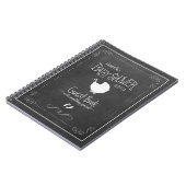 黒板の白いヴィンテージのベビーシャワーのゲストブック ノートブック (左側)